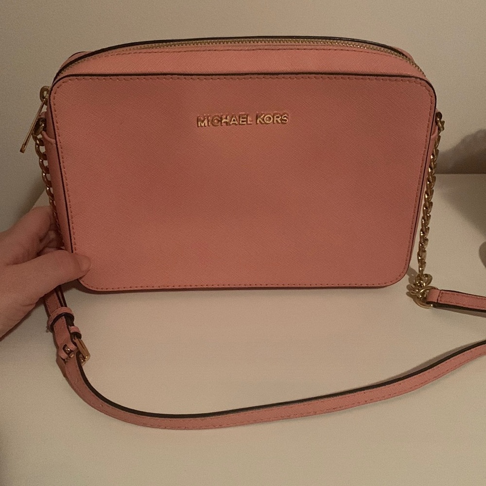 Michael Kors Pink Crossbody bag with gold hardware. Like new